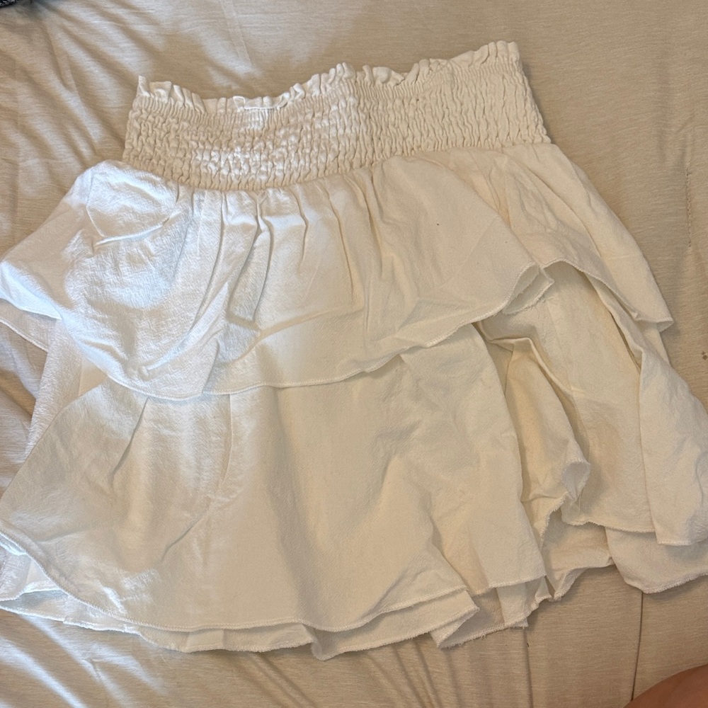 SHEIN White Layered Mini Skirt